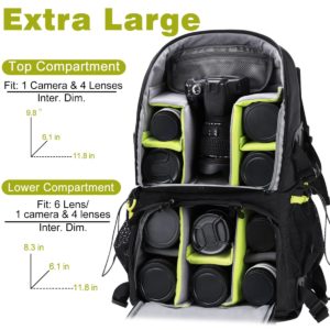 Best Camera Bags for Backpacking - Endurax Extra Large DSLR SLR Camera Backpack
