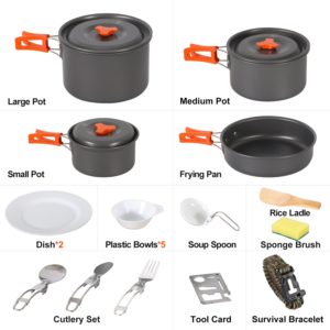 Best Mess Kits for Backpacking - Redcamp 23 Piece