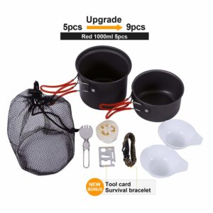 Best Mess Kits for Backpacking - Redcamp 9 Piece